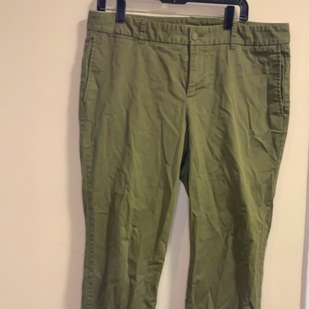 Khaki J.Crew Croppe Pants